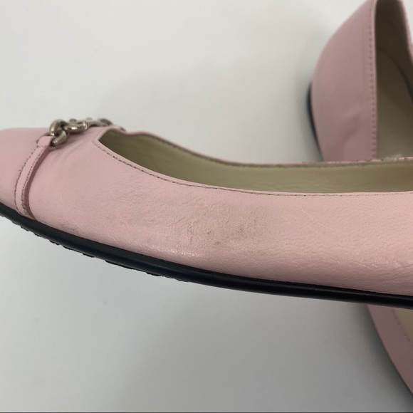 Gucci Baby Pink Chain Logo Ballet Flats 38.5 - Picture 9 of 10